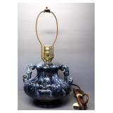 Spongeware Ceramic Table Lamp, 15" H, Powers On