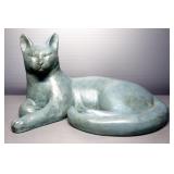 Resin Cat Statue, 8" H x 15" L