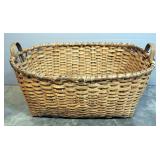 Woven Reed Basket With 2 Side Handles, 15" H x 32" W x 21.5" D