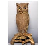 Cast Iron Wall Mounted Owl, 15" H