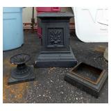 Decorative Outdoor Metal Stand With Top To Hold Pot Or Figure, 31" H x 14" W x 14" D