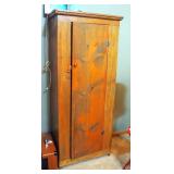 Antique Rustic Chimney Cabinet With 3 Shelves, 64" x 28" x 15"