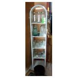 Woven Wicker Shelf, 67" x 15" x 12", And Round Wicker Plant Stand