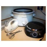 Hamilton Beach Slow Cooker, Hand Mixer, And GE Electric Hot Plate