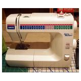 White Jeans Sewing Machine, With Foot Controls, Model 1977, In Padded Carrying Case, And Rotary Mats