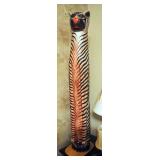 Painted Carved Wood Tiger Statue, 39" Tall