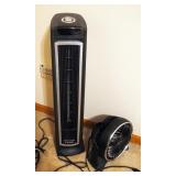 Lasco Oscillating Tower Fan With Remote, And Utilitech 9" Table Top Fan