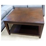 Coffee Table With Lower Shelf And 4 Pull Out Coasters, 20" H x 38" x 38"