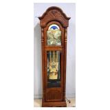 Ridgeway 30-Day Grandfather Clock, With Cut Glass Door, Includes Key, Winding Handle, And Manual