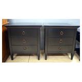 Nightstands With 3 Drawers, Qty 2, Each 30" H x 28" W x 18" D