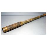 Antique Brass Hand Telescope With Leather Wrap And Vintage Leather Binocular Cases