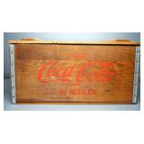 Coca-Cola Wood Crate With Hinged Lid, 9" H x 17.75" W x 12" D