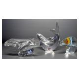 Crystal Figurines, Includes Orrefors Trout, Bear And Bowl