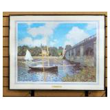 Claude Monet (French, 1840-1926) The Bridge At Argenteuil Print, Framed Under Glass, 28" W x 22" H