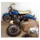 Vintage Harley Davidson Sportster Includes Vintage Harley Davidson Saddle Boxes Qty. 2, Windshield Q