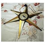 Vintage Bilt-Rite Mfg. Co. Mid-Century Modern 6 Point Star Electric Wall Clock