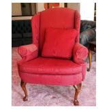 Broyhill Upholstered Wing Back Chair With Throw Pillow, 43" x 32.5" x 30"