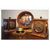 French Weather Station Clocks, Qty 2, Battery Operated Desk Clock, And Bell
