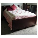 Full Size Bed Including, Headboard, 39" x 56.5", Foot Board, 25" x 56", Mattress, Box Spring, Beddin