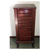 Jewelry Armoire, With Flip Top Mirror And 8 Drawers, 40" x 18" x 15"