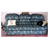 Upholstered Double Reclining Sofa, 38" x 93" x 36"