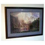 Framed Matted Under Glass Albert Bierstadt, " Sierra Nevada Mountains" Print, 31.5" x 42"