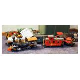 1985 New Bright Railroading Timberwolf, And Redwood Sequoia With 2 Cabooses, 2 Engines, 5 Cars, Stat