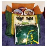 Danbury Mint Farming The Heartland Collector Plates, Qty 6, John Deere Fleece Throw, And Pillow
