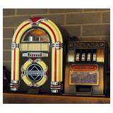 Thomas Collectors Edition Radio, Model CR 11, And Bonanza Bank Slot Machine, With Original Box