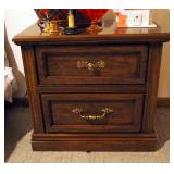 Solid Wood 2 Drawer Night Stand, 23" x 25.75" x 16"