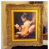 Framed Pierre Auguste Renoir Print, "Woman At The Piano", 23" x 19.25", And Framed Jean-Honore Frago