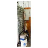 Fishing Supplies Assortment, Includes Rods And Reels, Tackle Box, Filet Knife, And More