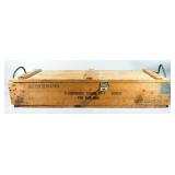 Wood Ammunition Crate With Rope Handles And Hinged Lid, 8" High x 44" Long x 14.25" Deep
