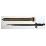 US M-1917 Bayonet And Sheath, 17" Blade, Marked With Army Ordnance Ball & Flame, Eagle, X, US, And 1