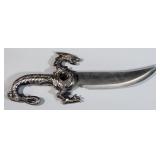 Fantasy Knife With Dragon Guard And Handle, 9" Blade