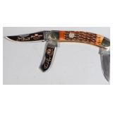 Pioneer 4 Piece Knife Set 11 2021 CW, Frost Farmers Congress Knife With Stag Handle, And Frost Cutti