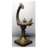 Brass Dragon Incense Burner, 9.75" High
