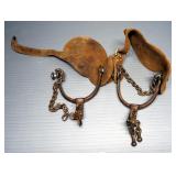 Pair Of Spurs With Leather Boot Covers