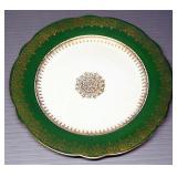 Decorative Green And Gold Plates, Qty 4
