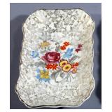 Ceramic Oriental Style Tea Set, Includes Pot And Cups On Stand, And Sandland Ware Porcelain Dishes W