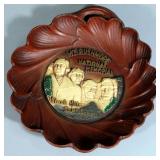 Home Decor Assortment, Includes Mushroom Wall Hangings, Mt. Rushmore Souvenir Plate, And Various Tra