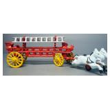 Cast Iron Horse Drawn Fire Ladder Wagon