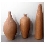 Vase Collection, Qty 3, Various Shapes, Heights Range 11.5" - 16" H