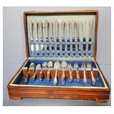 Holmes & Edwards Sterling Inlaid Silver Plate Flatware, Lovely Lady Pattern, Approx 92 Pcs, In Flatw