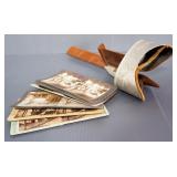 Antique Stereograph With Some Cards, Missing Card Holder, And Konstructo Toy Building Blocks