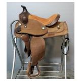 Pony Youth Saddle, Synthetic, 12" Seat, Suede Rough Out Seat, Stand Not Included