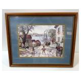 Robert Lebron (American, 1928-2013) 19th C Mississippi River Scene, Framed Triple Matted Under Glass