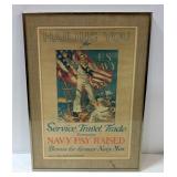 Bernard Buffet (French, 1928-1999) La Rochelle Print And Vintage US Navy Recruiting Poster, Both Fra