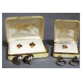 10k Gold Earrings And Tie Pin, And 2 Pair Of Sterling Silver Earrings