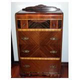 Antique Solid Wood Waterfall Styled, 4 Drawer Chest Of Drawers, 56" x 33" x 19"
